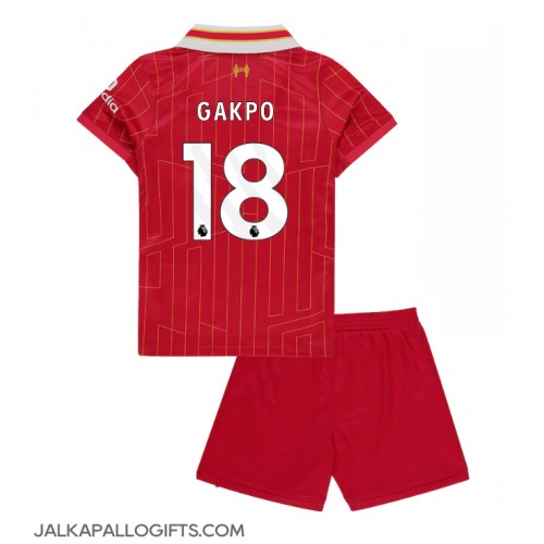 Liverpool Cody Gakpo #18 Koti Peliasu Lasten 2024-25 Lyhythihainen (+ Lyhyet housut)